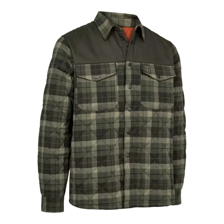 Deerhunter Elbert Padded Shirt Jacket Green Check - Herrernes jagtjakker - 5702827237090 - 1
