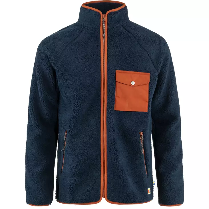 Fjällräven Vardag Pile Fleece M Navy-Autumn Leaf - Fleecetrøjer - 7323450786670 - 1
