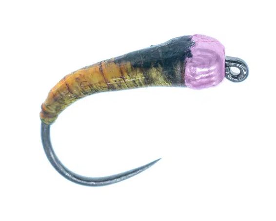 Glue Larva with Metallic Pink Bead - Vådfluer - 8859202310 - 1