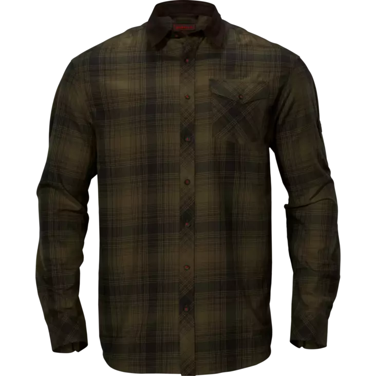 Härkila Driven Hunt Flannel Shirt Olive Green - Jægertrøjer - 5714733548320 - 1