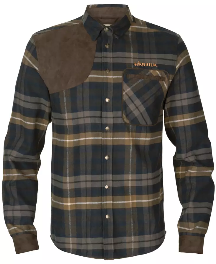 Härkila Jarne L/S Shooting Shirt Dark Olive - Jægertrøjer - 5714733632890 - 1