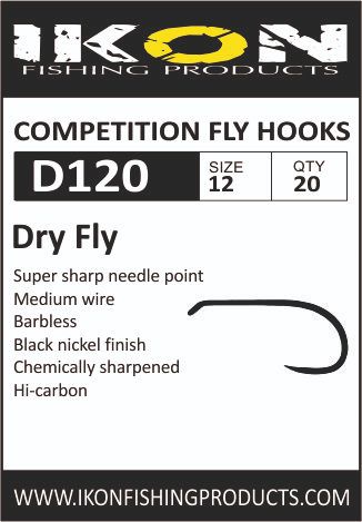 Ikon D120 Barbless Dry Fly - Uden modhager - 6430077070110 - 1