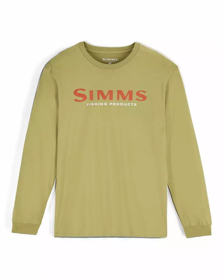 Simms Logo Shirt LS Tent Green - T-shirts herre - 694264694640 - 1