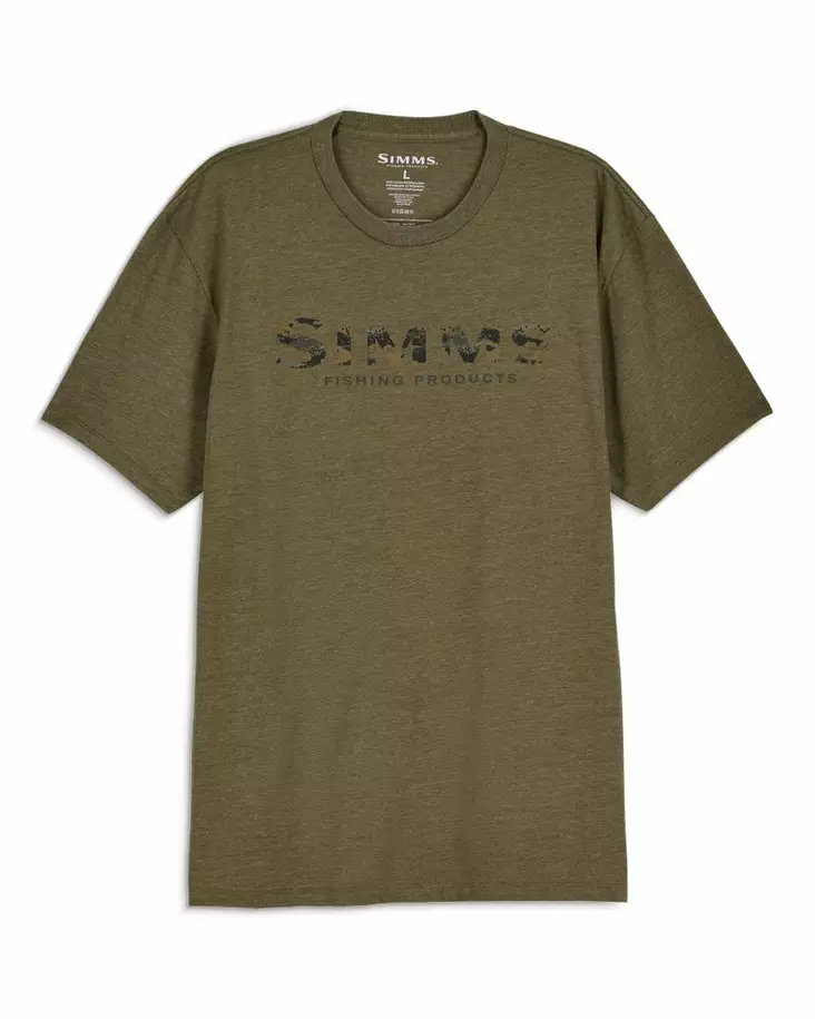 Simms Shroud Fill Logo T-Shirt Military Heather - T-shirts herre - 694264711750 - 1