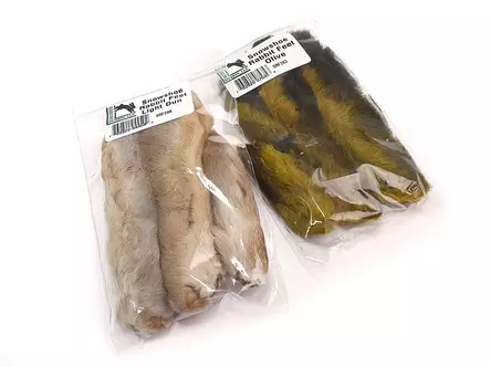 Hareline Snowshoe Rabbit Feet - Haler og halestykker - 40500100021 - 1