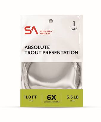 Scientific Anglers Absolute Trout Presentation Leader 14ft - Taperede Nylon -forfang - 840309134101 - 1