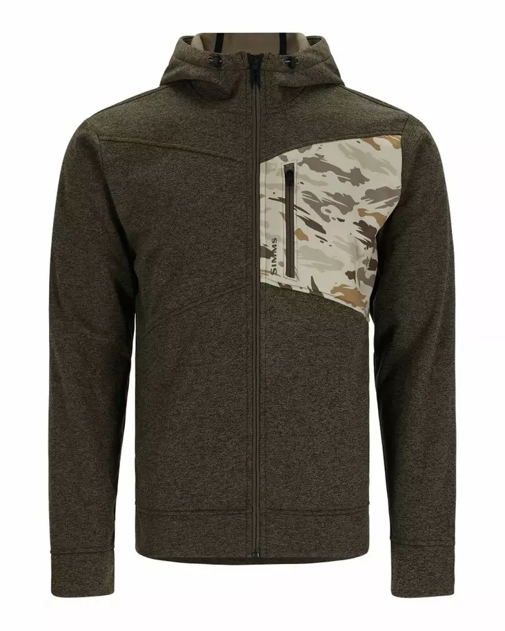 Simms CX Hoody - Full Zip Dark Stone/Ghost Camo Stone - Hættetrøjer - 694264610541 - 2