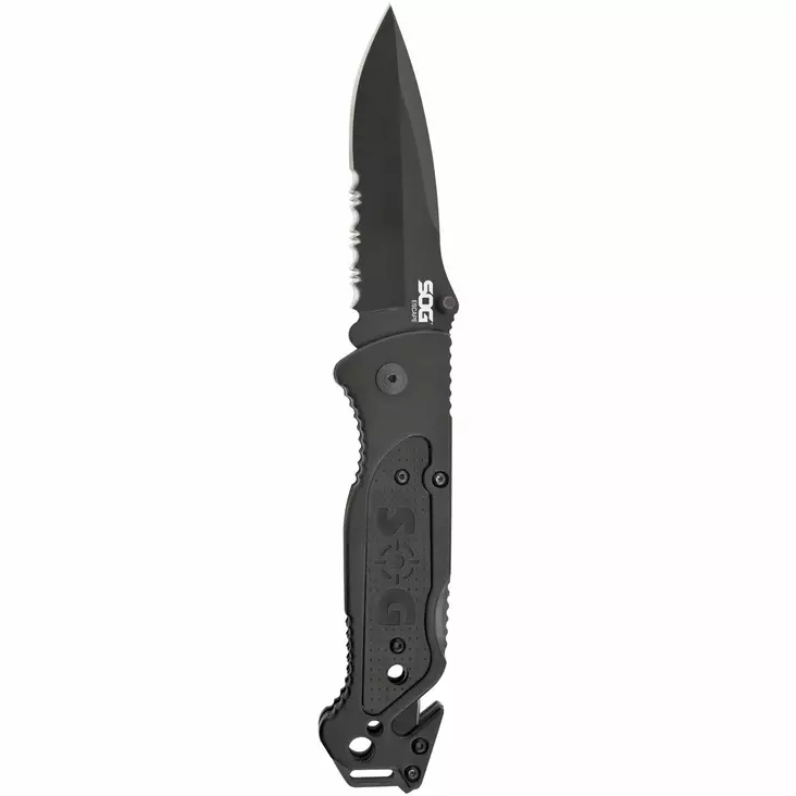 SOG Escape Clip Point Serrated Black - Foldeknive - 729857996631 - 1