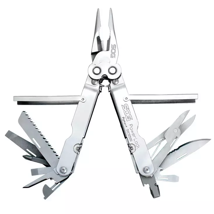 SOG Powerlock W/ Scissors Satin - Multifunktionsværktøj - 729857993951 - 1