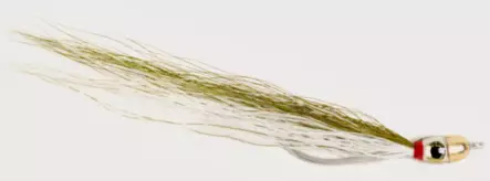 Jiggy Fly Dk. Olive/White #6 - Fiskeimitationer - 7033841044042 - 1