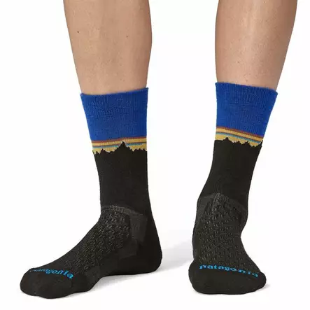 Patagonia Merino Wool Blend Crew Socks, Classic Fitz Roy: Viking Blue - Buffs og andre - 195699629622 - 2