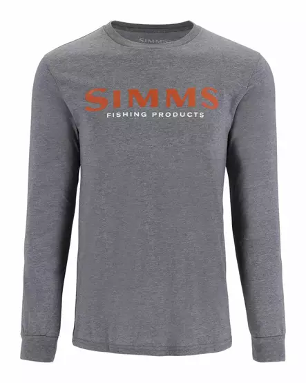 Simms Logo Shirt LS Athletic Heather - T-shirts herre - 694264656662 - 1