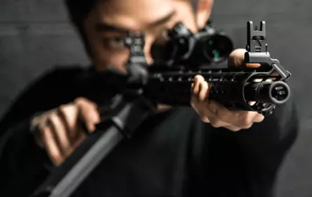 UTG ACCU-SYNC 45 Degree Front Sight Manual Flip-up Tool-free FSP - Jernsigte - 4717385553682 - 2