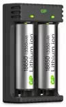 GP Lithium ion 18650 3350mAh akku+ laturi 2 akkua - Batterier og powerbanks - 4891199191152 - 1
