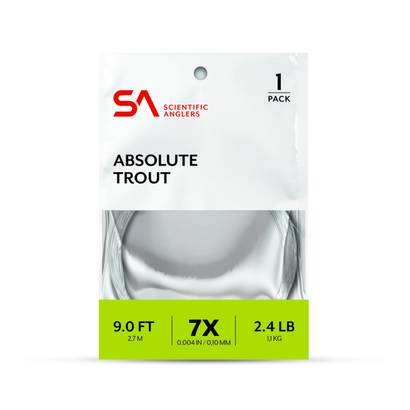 Scientific Anglers Absolute Trout Leader 9ft - Taperede Nylon -forfang - 840309133982 - 1