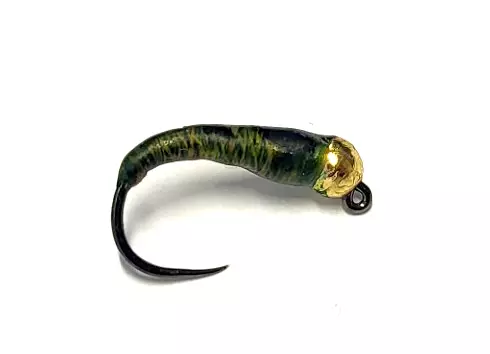 Glue Larva Olive Gold Bead - Vådfluer - 8859202412 - 1