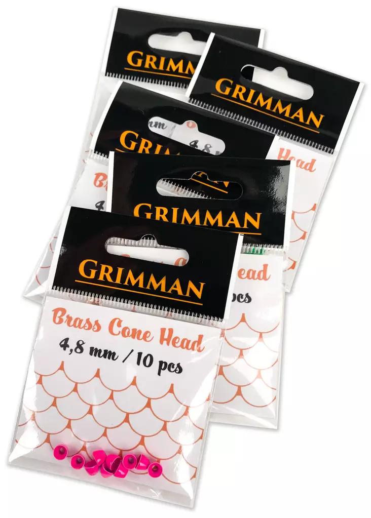 Grimman Brass Cone Head 4,8mm 10pcs - Coneheads og øvrige hoveder - 11808012 - 1