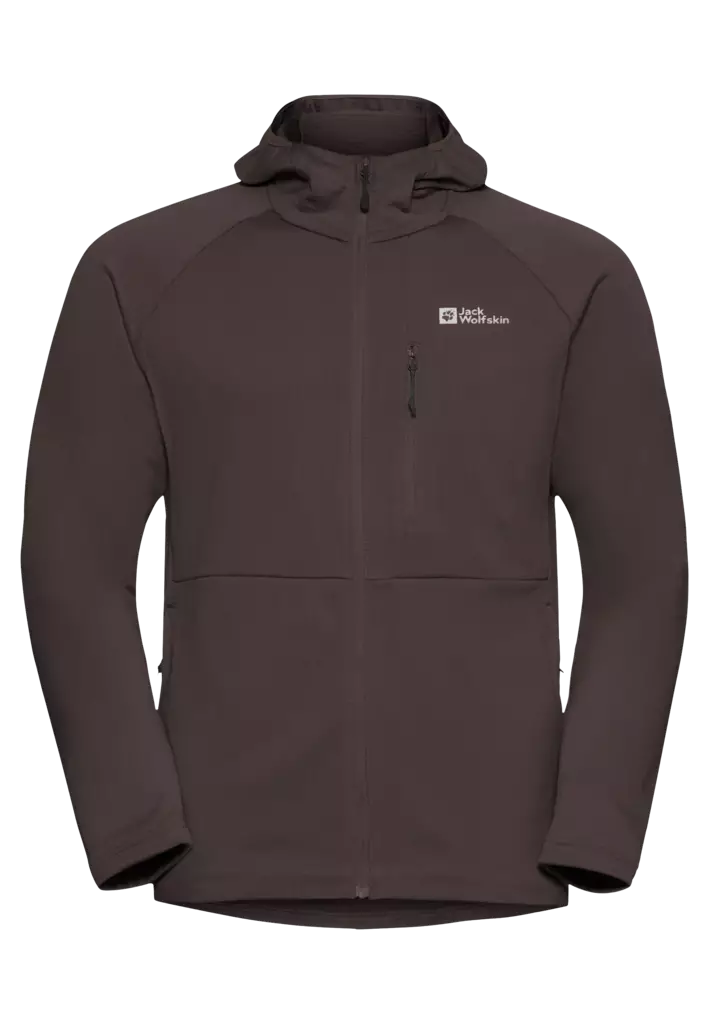 Jack Wolfskin Kolbenberg Hooded Full-Zip Jacket Peat - Mellemlagjakker - 4064886585262 - 1
