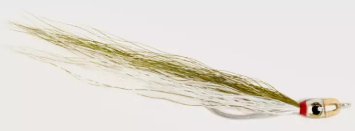 Jiggy Fly Dk. Olive/White #6 - Fiskeimitationer - 7033841044042 - 1