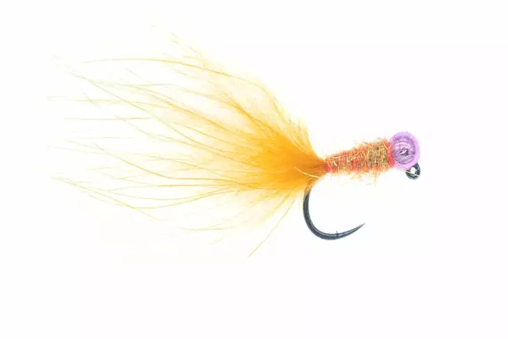 Naked Jiggy Leech Orange Tungsten Beadhead - Streamers og leech - G1052 - 1