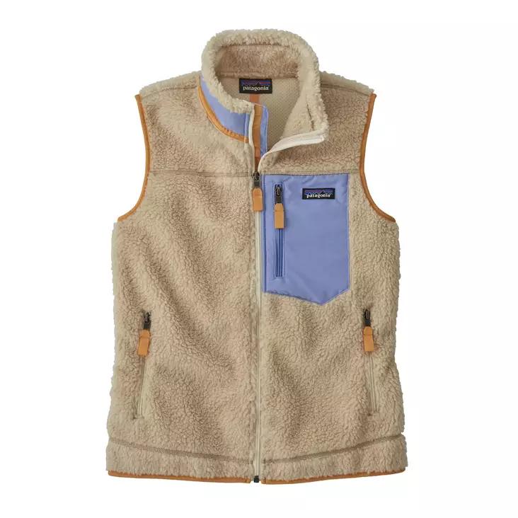 Patagonia W's Classic Retro-X Vest Dark Natural w Pale Periwinkle - Fleecetrøjer - 195699896062 - 1