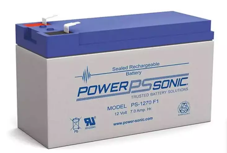 PowerSonic AGM 12V 7Ah F1 - Bådbatterier - 0840319500002 - 1