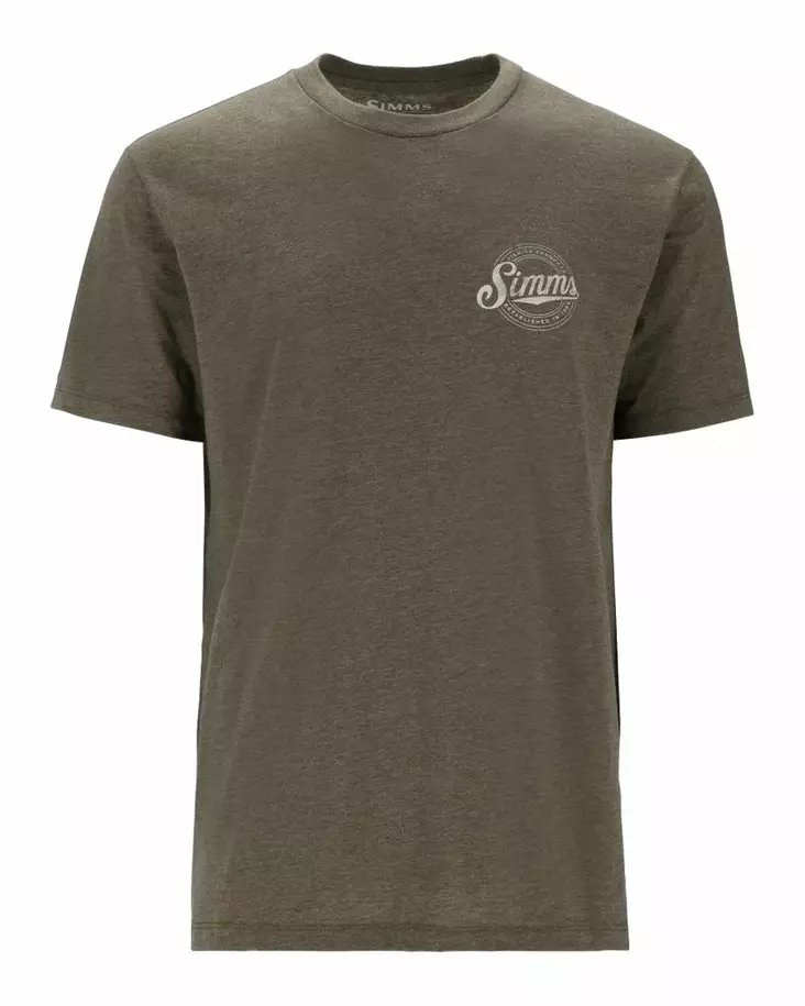 Simms Circle Lockup T-Shirt Military Heather - T-shirts herre - 694264678442 - 1