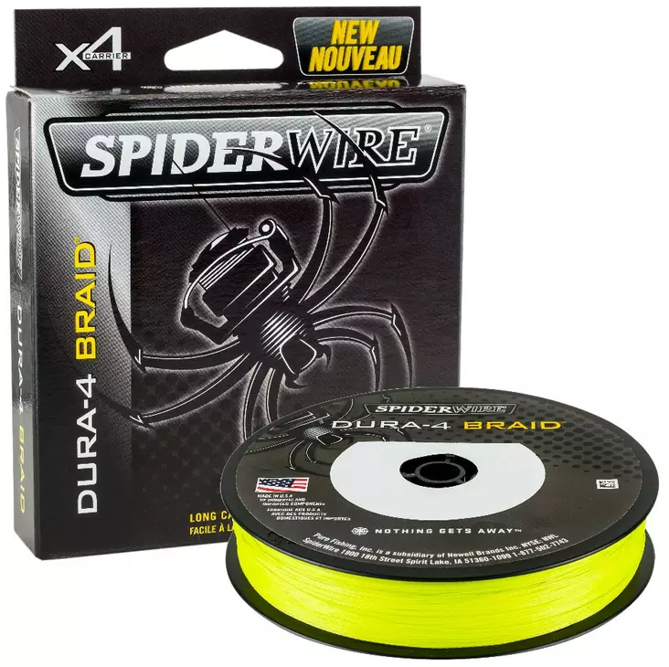 SpiderWire Dura-4 Braid Hi-Vis Yellow - Fletteliner - 022021638192 - 1