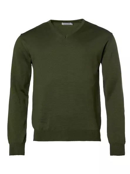 Chevalier Aston V-Neck Merino Pullover Men Pine Green - Jægertrøjer - 808491143103 - 1
