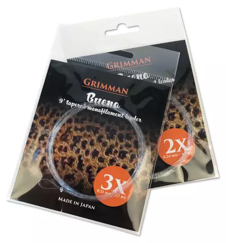 Grimman Bueno 9' Trout Leader - Taperede Nylon -forfang - 6438407002763 - 1