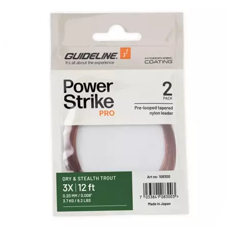Guideline Power Strike PRO Dry & Stealth Trout 12ft - Taperede Nylon -forfang - 7033841083003 - 1