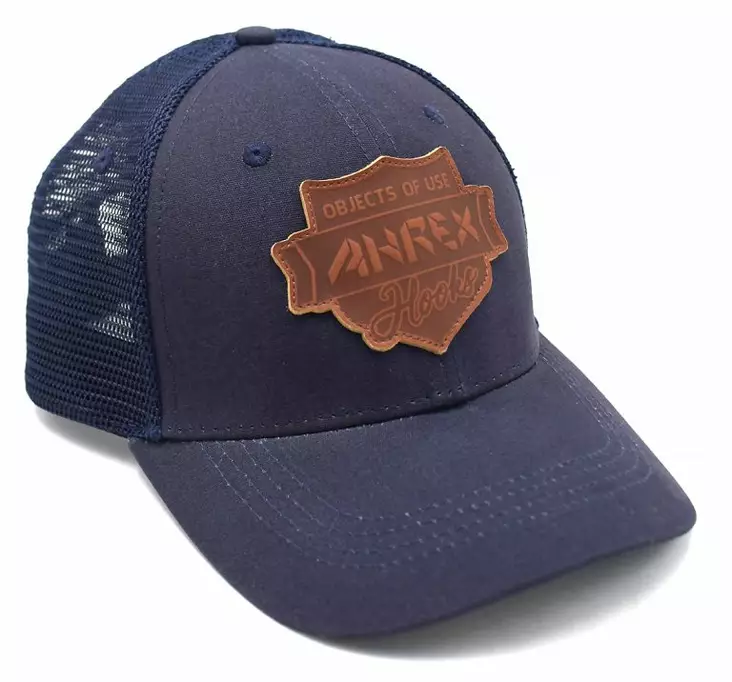 Ahrex Leather Patch Trucker Navy - Kasketter - 655043968123 - 1