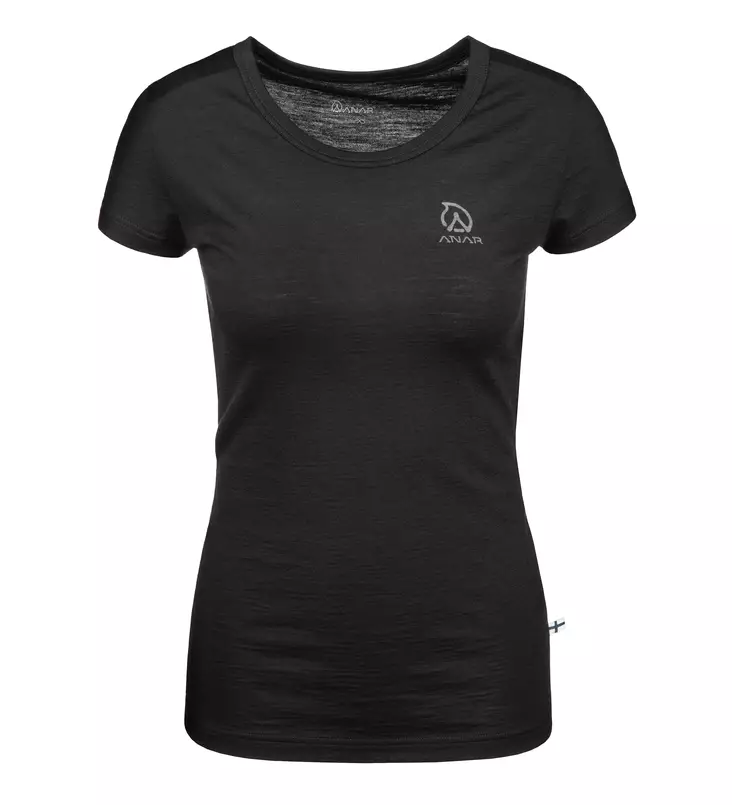 Anar Galda W's Merino T-Shirt Black - Jægerens basis- og mellemlag - 6438014261133 - 1