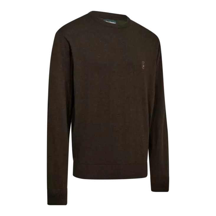 Deerhunter Harrington V-Neck Knit Brown Melange - Jægertrøjer - 5702827236253 - 1