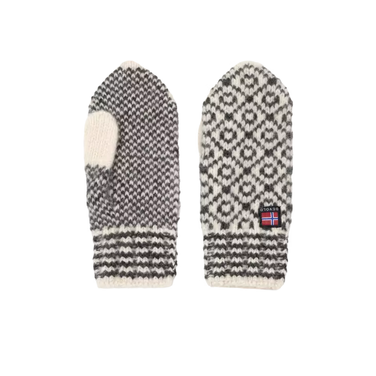 Devold Svalbard Wool Mitten Offwhite/anthracite - Handsker - 7028567699683 - 1