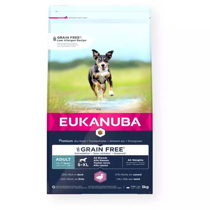 Eukanuba Grain Free Adult All Breed Duck - Eukanuba hundefoder - 8710255188003 - 1