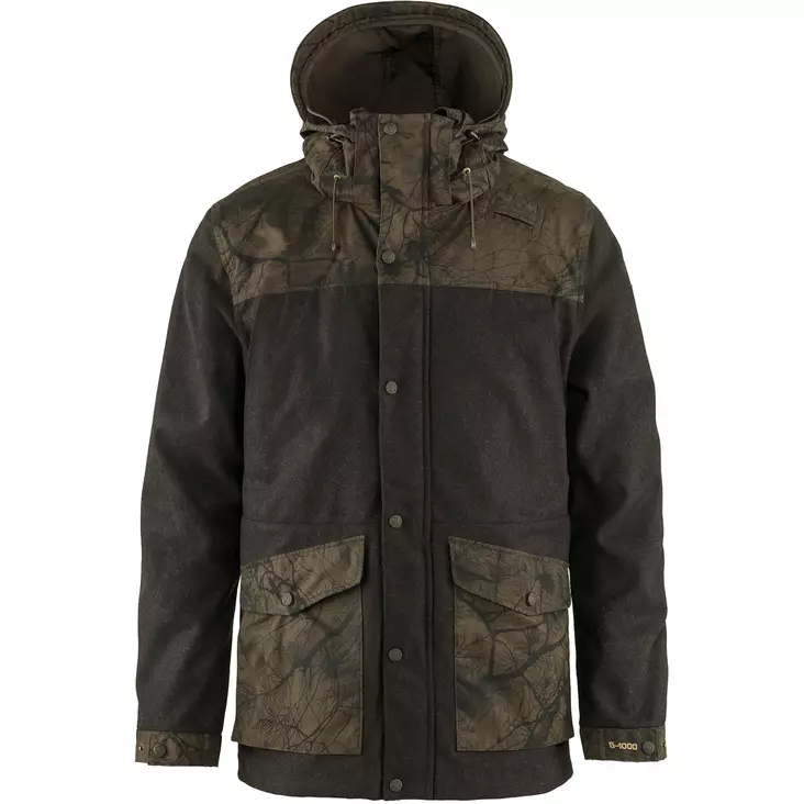 Fjällräven Värmland Wool JKT Dark Olive/Dark Olive Camo - Herrernes jagtjakker - 7323450639013 - 1