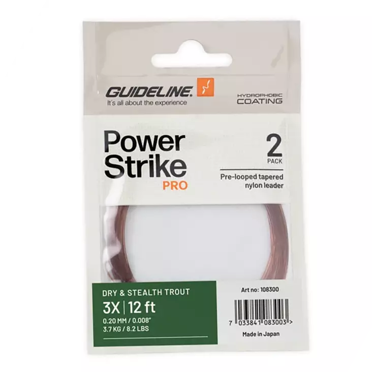 Guideline Power Strike PRO Dry & Stealth Trout 12ft - Taperede Nylon -forfang - 7033841083003 - 1