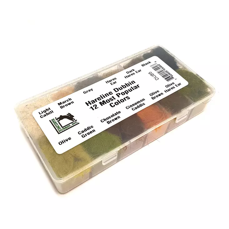 Hareline Dubbin 12 Most Popular Colours -dubbinglajitelma - Dubbing sortimentsæt - 762820034923 - 1