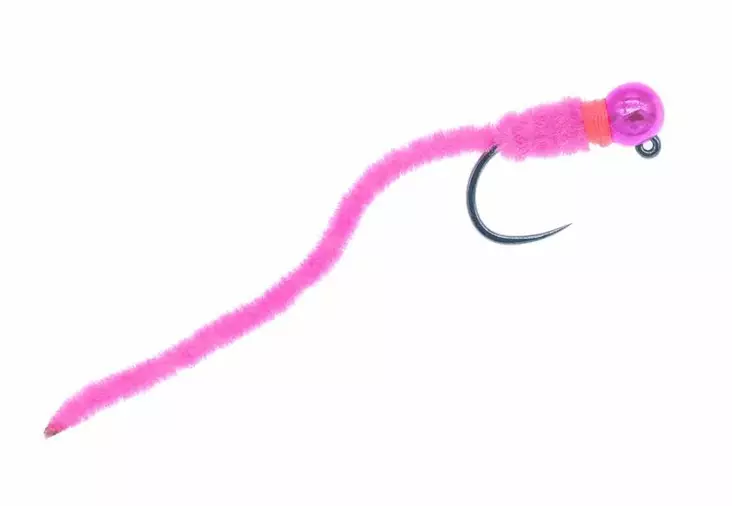 Jiggy Chenille Worm Pink - Streamers og leech - G1163 - 1