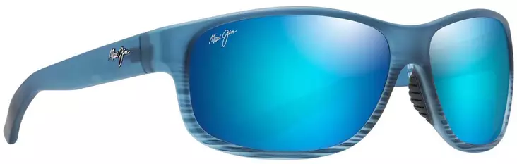 Maui Jim Kaiwi Channel - Blue Black Stripe Frame with Blue Hawaii Lens - Glaslinser - 603429067373 - 1