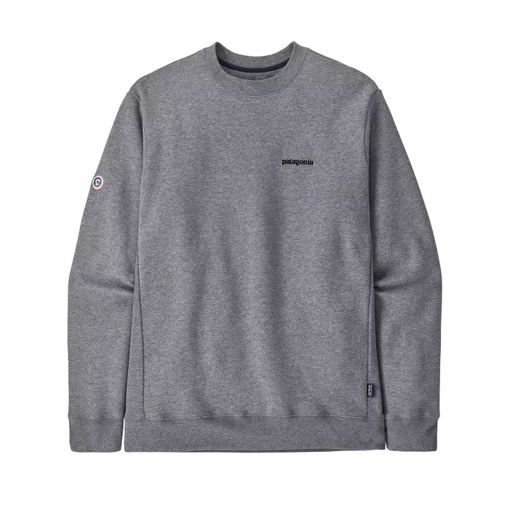 Patagonia Fitz Roy Icon Uprisal Crew Sweatshirt Gravel Heather - Hættetrøjer - 195699103283 - 1
