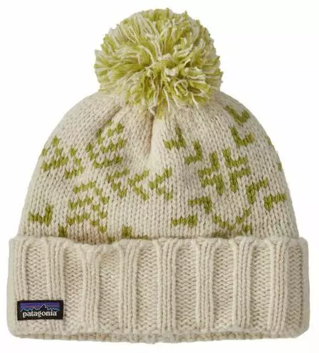 Patagonia Snowbelle Beanie Evergreen Flakes: Birch White - Huer - 196924766433 - 1