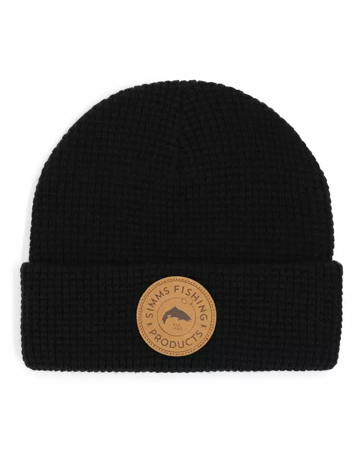 Simms Everyday Waffle Knit Beanie Black - Huer - 694264657133 - 1