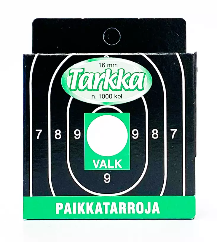 Tarkka Paikkatarra 16mm Valkoinen - Plastklistermærker - 6410362412153 - 1