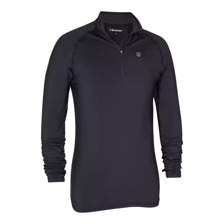 Deerhunter Heat Undershirt With Zip-neck Black - Jægerens basis- og mellemlag - 5702827198094 - 1