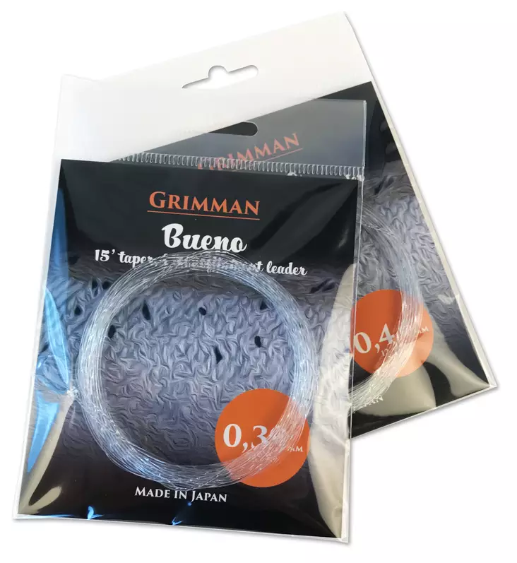 Grimman Bueno 15' Salmon Leader - Taperede Nylon -forfang - 6438407002824 - 1