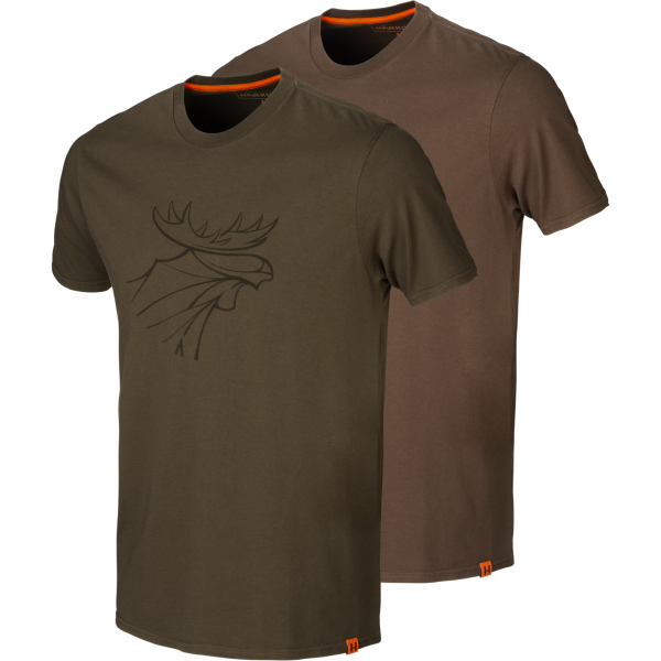 Härkila Graphic T-Shirt 2-Pack Green/Bro - Jægertrøjer - 16010495804 - 1
