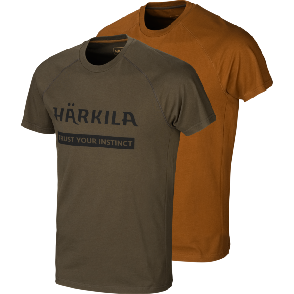 Härkila Logo T-Shirt 2-Pack Green/Clay - Jægertrøjer - 16010505904 - 1