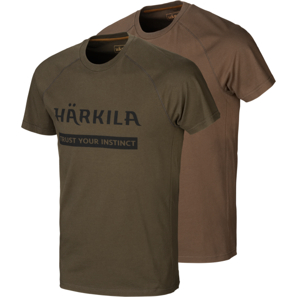 Härkila Logo T-Shirt 2-Pack Green/Brown - Jægertrøjer - 16010505804 - 1